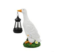 Resin Solar Powered Duck Figurine Auto Light Garden Ornament(B)