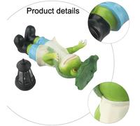Resin Solar-Powered Frog Statue with Lotus Leaf & Lantern for Garden, Courtyard, or Patio Decoration - Weatherproof Outdoor Lawn Ornament, 15 x 15