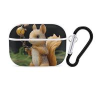 Resin Squirrel AirPod Pro Case, Anti Scratch Hard PC Cover with Keychain, AirPod Pro 2nd/1st Case Accessories for Women Men, White-Style