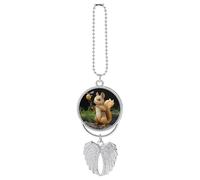 Resin Squirrel Car Hanging Pendant, Zinc Alloy Rearview Mirror Charms - Relieve Visual Fatigue, Vintage Keychain Pendant, Lucky Car Interior Hanging Decoration, Silver-Style