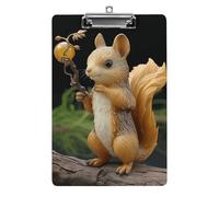Resin Squirrel Clipboard with Hanging Hole, 8.5" X 12.5" Standard A4 Acrylic Clipboard Ultra Lightweight & Shatterproof Paper Holder for Office, Home
