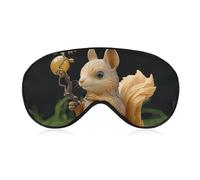 Resin Squirrel Eye Mask for Women & Men, Breathable & Adjustable Eye Cover, Ultra Soft Sleep Mask, Lightweight Travel Blindfold for Airplane, Nap, Night Sleeping