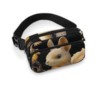 Resin Squirrel Fanny Packs with Zipper, Personalized Waist Bags with Multiple Pockets, Adjustable Sling Bag for Travel, Waterproof Belt Bag, Crossbody Bags