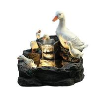 Resin Squirrel Fountain Statue - Adorable Outdoor Garden Sculpture for Patio & Landscape Decor - Perfect for Animal Lovers & Yard Decoration (Duck Design)