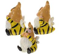 Resin Statue Bee 3pcs Garden Gnome Beard Funny Gnome Perfect Thanksgiving Present
