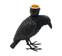 Resin Statue Halloween Crow Candle Holder for Fireplace Tabletop Parties