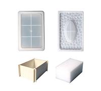 Resin Storage Box Molds Silicone Resin Box Molds Rectangle Epoxy Casting for Jewelry Trinket Container Storage Silicone