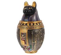 Resin Storage Jar Egyptian Style Tabletop Ornament for Small Items and Keys | Ancient Mythology Design, Smooth Bright Finish, Creative Shape, Elegant Household Accent, Suitable for Clubs,