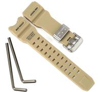 Resin Strap Compatible with Casio 10504378 GWG-1000 GWG1000 Mudmaster Men's Replacement Band GWG-1000-1A3 Watch Accessories (Beigeband)