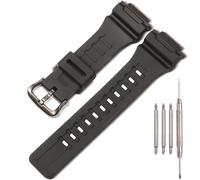 Resin strap Compatible with Casio AEQ110BW AQ-S810 W735H AQ-S800W watch band metal buckle replacement wristband (Black metal buckle)