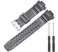 Resin Strap Compatible with Casio G-Shock GW3000B GW-3500 GW-2500B G-1000 Men's Black Replacement Rubber Wrist Watch band Bracelet (Silver buckle)