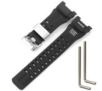Resin Strap Compatible with G-Shock GWG-B1000-1A4JF Master of G Series MUDMASTER GWG-B1000-3AJF GWG-B1000-1AJF Replacement Bracelet (Black band Steel buckle)