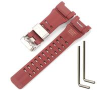 Resin Strap Compatible with G-Shock GWG-B1000-1A4JF Master of G Series MUDMASTER GWG-B1000-3AJF GWG-B1000-1AJF Replacement Bracelet (Red band Steel buckle)
