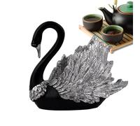 Resin Swan Statue - Graceful Bird Jewellery Couple, Desktop Couple Decor | Romantic Black Swan Figurines, Home Sculptures, Entrance Decoration Piece, Living Room Symbolic Sculpture -K