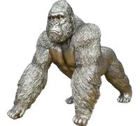 Resin Textured Silverback Mountain Gorilla Ornament | Gold
