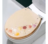 Resin Toilet Lid Transparent 3D Ocean Series V Type Slow Close with Quick-Release Stainless Steel Adjustable Hinge,Easy to Clean and Install,Never Loosen