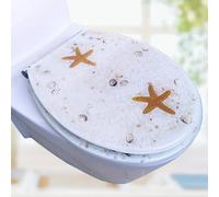 Resin Toilet Seat Elongated, 16.5" × 14.2" Ocean Decorative Toilet Seats Cover with Non-Slip Bumpers, No Slam Slow Close Toilet Lid, Quick Release for Easy Cleaning