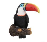 Resin Toucan Statue for Garden Decor/Colorful Hanging Bird Ornament with Lifelike Design/Weather-Resistant Outdoor Lawn Tree Accent for Patio Backyard/ 19.3x11x29cm(Red Beaked)