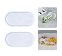 Resin Tray Molds, 2 PCS Oval Coaster Epoxy Resin Rolling Tray Mold for Resin Jewelry Making Mould DIY Jewelry Tray Dishes for Office Home Decoration Supplies