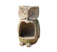 Resin Tree-Mounted Bird Feeder Owl Shaped Tree Face Bird Feeder Sculpture Weather-Resistant for Outdoor Garden Backyard Patio Yard Porch