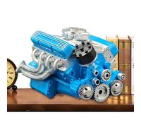 Resin V8 Engine Model - 15x11x10.5 Cm Building Block Set, Realistic Science Toys, Educational Games, STEM Learning Kit | Mechanical Desk Decoration For Kids Room Living Room Bookshelf