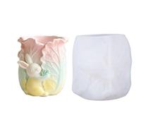 Resin Vase Mold | Easter Rabbit Hugs Vegetable Silicone Mould | Aromatherapy Candle Cup Mold,for Spring Holiday Party Farmhouse Storage Container Candy Jar Flowerpot Pen Holder Cement Plaster Making