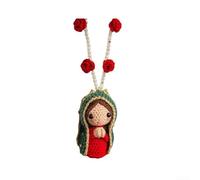 Resin Virgin Mary For Dashboard Charm Handcrafted for Spiritual Blessing Theme Designed for Rearview Mirror or Console Mount in Any Vehicle (Model D)
