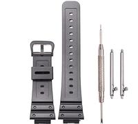 Resin Watch Band Compatible with Casio G-Shock GA2100 GA2110 GA-B2100 Series Black Men's Replacement Strap Sports Waterproof Bracelet (Black Black Buckle)