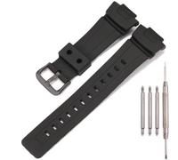 Resin Watch Band Compatible with Casio G100 101 200 GW-2310r G2300 2110 Men's Strap Sport Waterproof Rubber Replacement Bracelet (Black buckle)