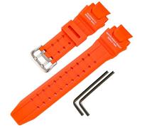Resin Watch Band Replacement for Casio for G-Shock GA-1000 GA-1100 GW-A1000 GW-A1100 GW-4000 G-1400 Men' Sports Waterproof Black Bracelet (Orange)