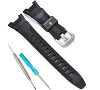 Resin Watch Band Replacement for Casio PRG-110C PRW-1300 PAW-1300 Men's waterproof sport Rubber Strap - BlackL