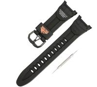 Resin Watch Band Replacement for Casio Protrek PRG-50 PRG-60 men's Watches,Wirstband accessories for Men and Women (Black/Black Buckle)