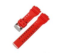 Resin Watch Strap Compatible With Casio G-Shock GA-100/110/120/150/200/300/400/700 GD-100/110/120 G-8900 GW-8900 GLS-100 PU Band Bracelet(Glossy Red)