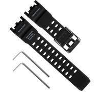 Resin Watch Strap Compatible with Casio G-Shock GWG-2000 Master of G Mudmaster Twin Sensor Men's Black Watch Band with Stainless Steel Buckle and Installation Tools