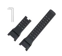 Resin Watch Strap Compatible With Casio GSHOCK, The Third Generation Of The Big Mud King GWG-B1000 Dedicated Notch Steel Ring Wristband(Black- NO buckle)
