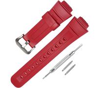 Resin Watch Strap Replacement for Casio for G-Shock G2900, G2900F, G2900BT watch bands for men (Red/Silver Buckle)