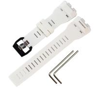 Resin Watchband Replacement Compatible with Casio GBD-100 Men's Strap Watch Accessories (White)