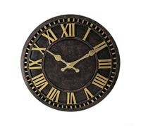 Resin waterproof outdoor wall clock 12 inch with quiet movement and large number display, suitable for garden or indoor living room use