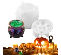 Resin Witch Cauldron Mold - Silicone Mold for Halloween Cauldron, 3D Epoxy Resin Casting Tool, Reusable Easy Release Mould Crafting Supplies for Boys Girls Children Adults Prof
