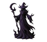 Resin Witch Statue, Halloween Gothic Witch Figurine, Handmade Hand-Painted Sculpture, Dark Faceless Ghost Halloween Decoration, Home Decor for Desktop Ornament, Outdoor & Indoor Decoration (Purple)