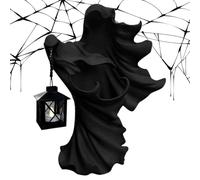 Resin Witch with Lantern, Halloween Witch Lantern, Halloween Sculpture Hell Messenger Statue Resin with LED Light - Holiday Decoration for Garden, Entrance, Balcony, Sound