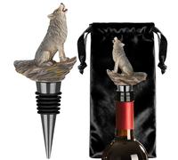 Resin Wolf Wine Stopper, Reusable Prosecco Sparkling Champagne Stoppers, Wolf Wine Accessory for Men Dad, Personalised Birthday Gift for Wine Lover, Novelty Christmas Gift for Stopper Collectors