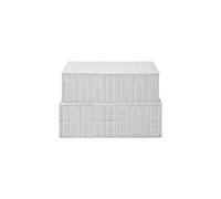 Resin Woven Under Bed Storage Box, Chest Shelf Toy Clothes Basket With Lid W Arpan White One Size