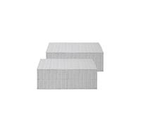 ARPAN Resin Woven Under Bed Storage Box, Chest Shelf Toy Clothes Basket With Lid - White (Set of 2 - Large)