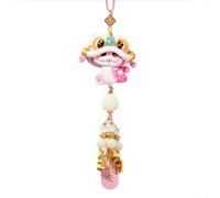 Resin Year of The Snake Blessing Mascot Pendant Car Decoration for Home Office and Lunar New Year Present with Hand-Painted Details and Vibrant Colors(Pink)