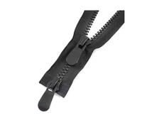 Resin Zipper, 8# 15# 70-150cm, with Single/Double Sliders for Apparel and Tents,Blackdouble,No15,100cm