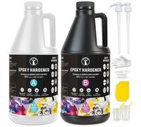 ResinAngel 1 Gallon (3.8L) Deep Pour Epoxy Resin Kit with Pump, Easy 1:1 Crystal Clear Coating Resin, UV Resistant, Anti-Yellow for Bar Tops,Table Tops, Home Decor,Large Art Resin Projects