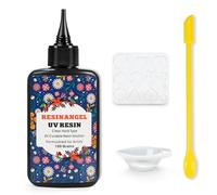 ResinAngel 100g UV Resin kit with Casting Tools -Super Clear, Hard, Low Odor, Premixed UV Epoxy Fast Curing for Beginners Jewelry Making, DIY Crafts, Coating and Resin Art