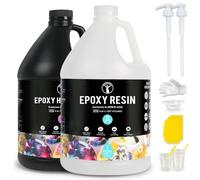 ResinAngel 2 Gallon (7.6L) Deep Pour Epoxy Resin Kit with Pump, 1:1 Crystal Clear Protective Resin, Bubble-Free Low Viscosity for River Tables, Woodworking, Furniture & Large DIY Art Pieces