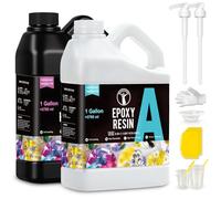 ResinAngel 2 Gallon (7.6L) Epoxy Resin Set with Pump,1:1 Mixing Ratio,High Gloss,Crystal Clear,Bubble Free,Non-Yellowing for River Tables DIY Crafts,Woodworking,Furniture Large DIY Art Pieces
